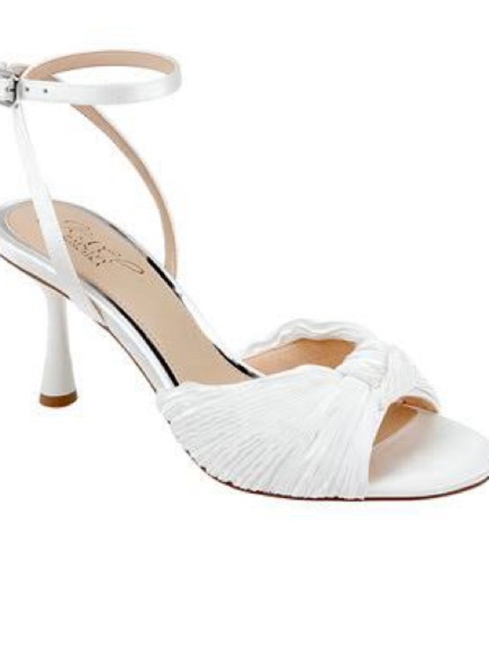 Badgley Mischka Women's Ibis Evening Sandals satin white heels